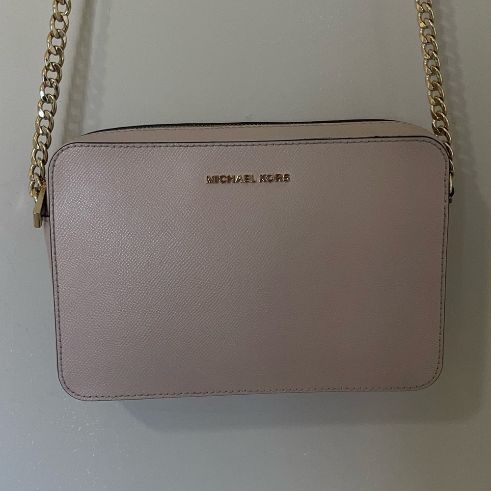 Michael Kors Pink Crossbody Bag with Gold Chain